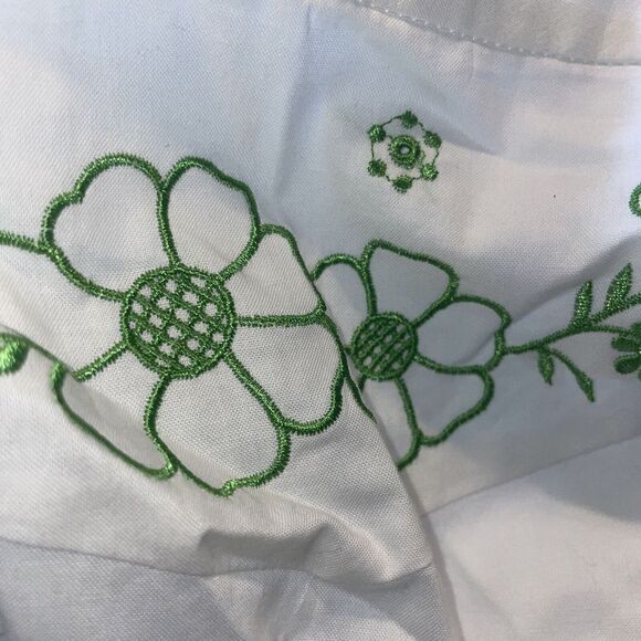 Bandolino Embroidered Tulip Hem Skirt Sz 12 Peasant Retro Boho Cotton White NWT - Picture 5 of 6